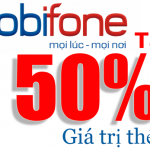 Mobifone khuyến mãi 50% thẻ nạp ngày 17/06/2015