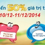 Mobifone khuyến mãi 50% giá trị thẻ nạp từ 10-11/12/2014