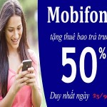 Mobifone khuyến mãi 50% giá trị thẻ nạp ngày 23/9/2015