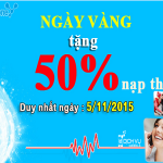 Vinaphone khuyến mãi 50% thẻ nạp ngày vàng 5/11/2015