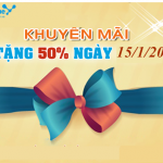 Vinaphone khuyến mãi 50% nạp thẻ ngày 15/01/2016