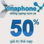 Vinaphone khuyến mãi 50% duy nhất ngày 8/1/2016