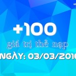 Vinaphone khuyến mãi 100% giá trị thẻ nạp ngày 3/3/2016