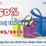 Mobifone khuyến mãi 50% duy nhất ngày 21/3/2016