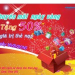 Vinaphone khuyến mãi 50% trong ngày vàng 18/3/2016