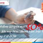 Mobifone ưu đãi đến 50% khi thanh toán trực tuyến ngày 2/12/2016