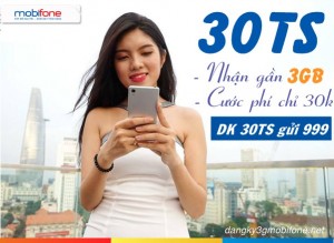 Nhận gần 3GB data khi đăng ký gói 3G 30TS Mobifone