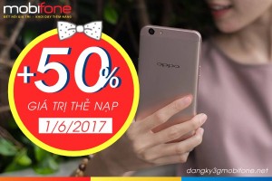 Mobifone khuyến mãi tặng 50% thẻ nạp ngày 1/6/2017