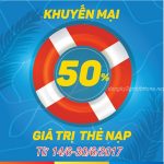 Mobifone khuyến mãi 50% giá trị thẻ nạp từ 14/6-30/6/2017