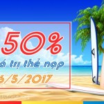 Mobifone khuyến mãi 50% giá trị thẻ nạp cục bộ ngày 15/6/2017