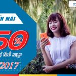 Mobifone khuyến mãi 50% giá trị thẻ nạp ngày 5/9/2017