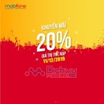 Mobifone khuyến mãi 20% giá trị thẻ nạp ngày 11/12/2019