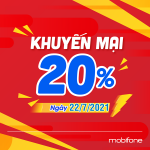 Mobifone khuyến mãi 20% giá trị thẻ nạp ngày 22/7/2021