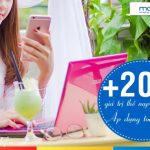 Mobifone khuyến mãi trực tuyến: Tặng 20% thẻ nạp